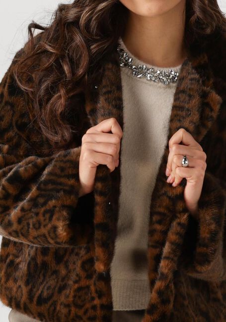 Braune NEO NOIR Jack MELODIE LEO FAUX FUR JACKETDAM - large