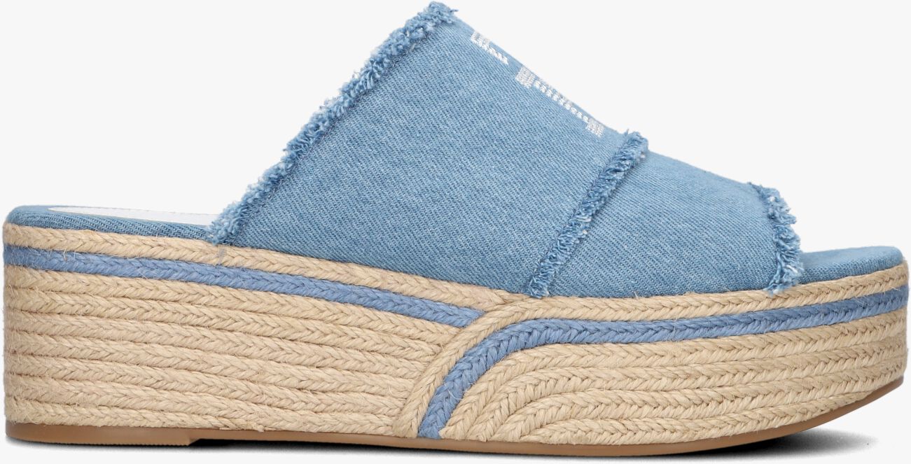 Blaue TOMMY HILFIGER Mules DENIM WEDGE FLATFORM | Omoda 