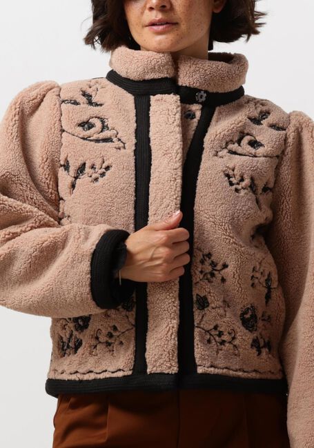 Braune ANTIK BATIK Teddy-Jacke SALIBA JACET - large