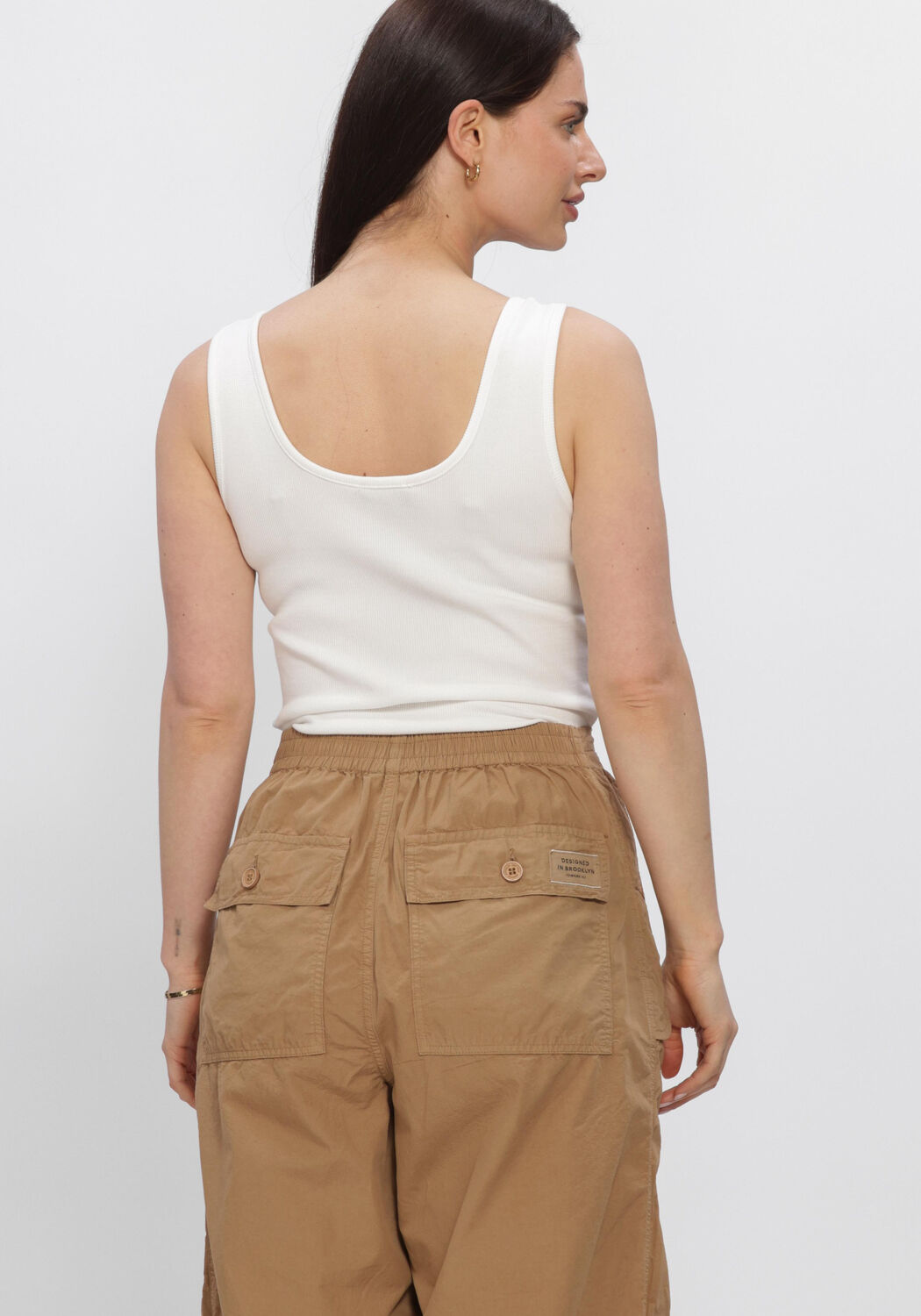 Wei&szlig;e ALIX THE LABEL Top LADIES KNITTED RIB TANKTOP - large