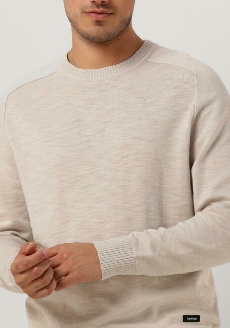Beige CALVIN KLEIN Pullover SLUB TEXTURE SWEATER - large