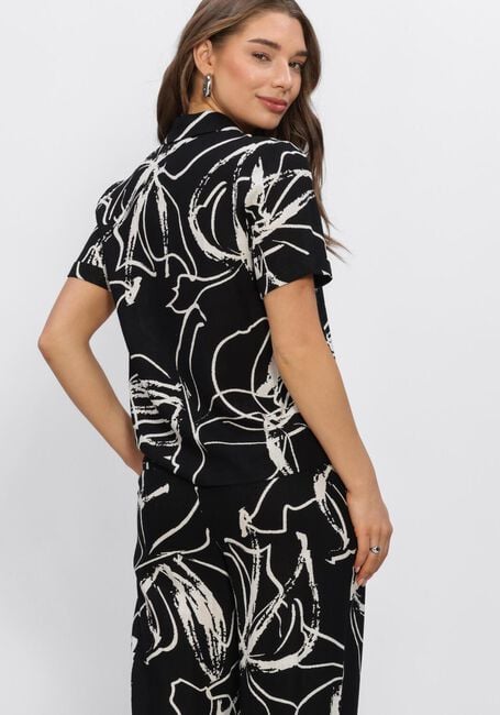 Schwarze OBJECT Blusen OBJSANNE S/S SHIRT AOP - large