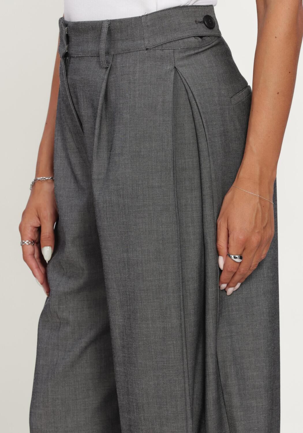 Dunkelgrau CO'COUTURE Weite Hose JACKYCC PLEAT PANT - large