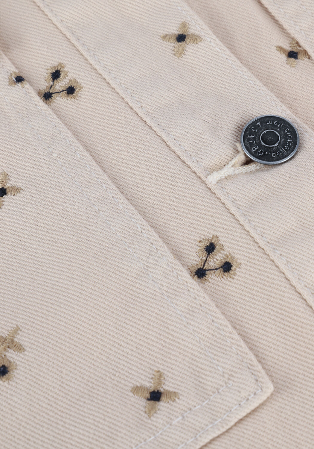 Beige OBJECT Jeansjacke JAYLA TWILL LONG SHIRT - large