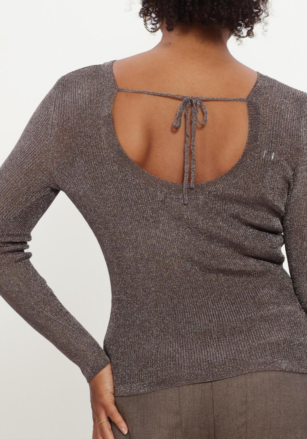Graue GESTUZ T-shirt SILVIGZ DEEP BACK BLOUSE - large