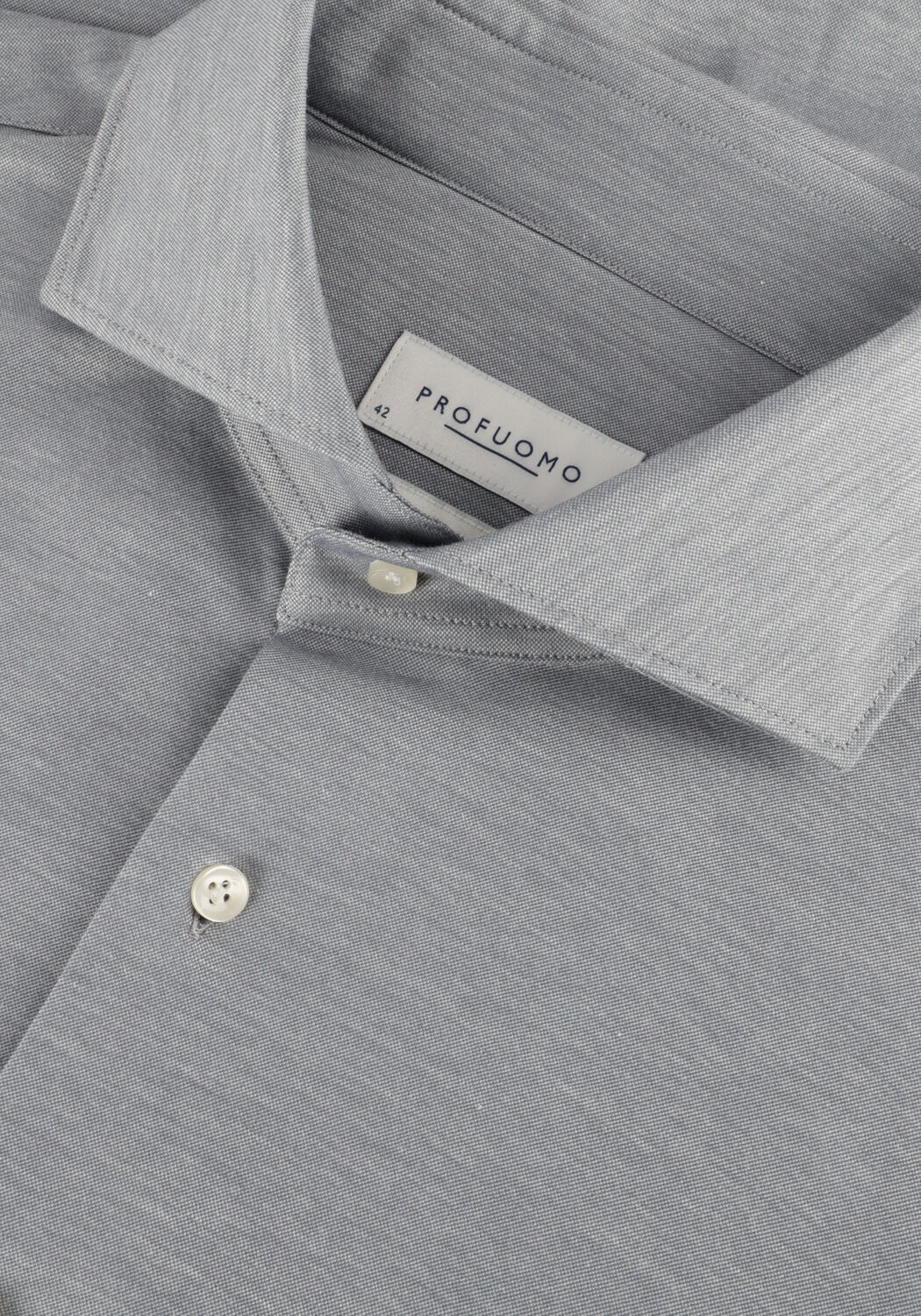 Graue PROFUOMO Klassisches Oberhemd SHIRT X-CUTAWAY JAPANESE KNITTED - large