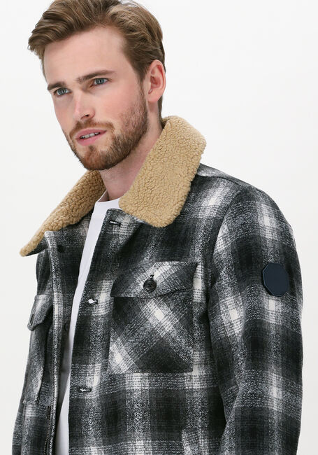 Graue DSTREZZED Jack CARPENTER JACKET WOOL CHECK - large