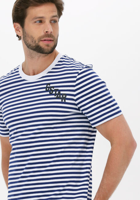 Blaue G-STAR RAW T-shirt STRIPE SLIM R T - large