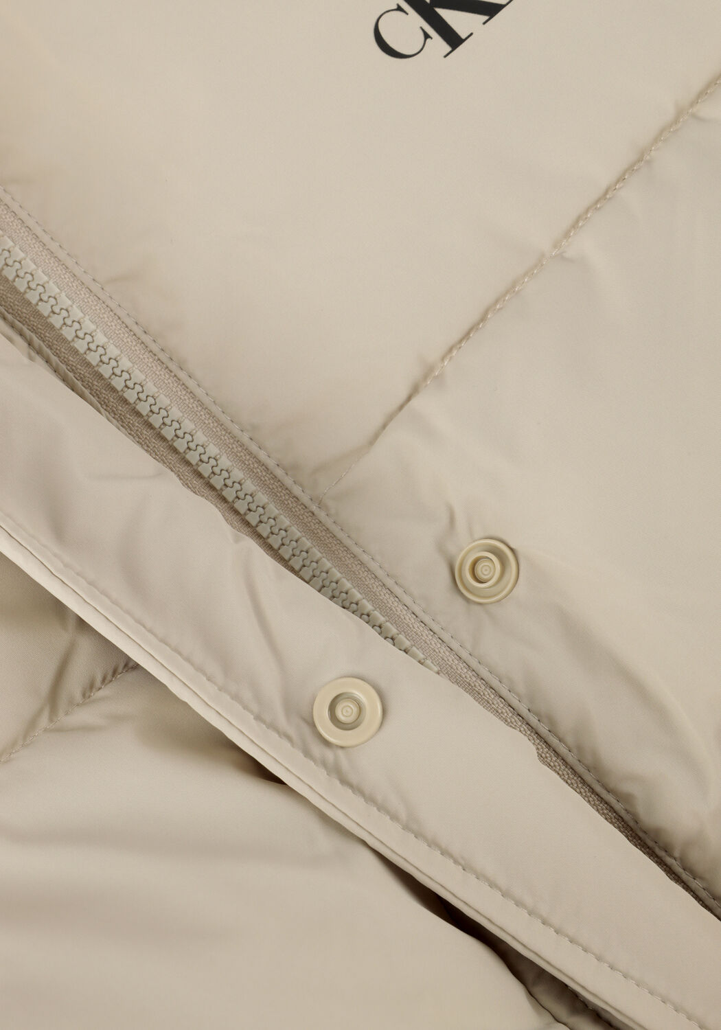 Beige CALVIN KLEIN Wattierte Jack MONOLOGO NON DOWN LONG PUFFER - large