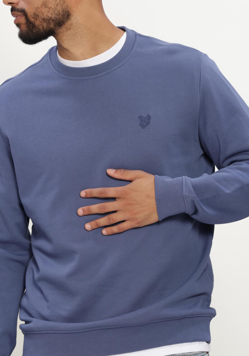 Blaue LYLE & SCOTT Pullover SUPERFINE CREW NECK SWEATSHIRT - large