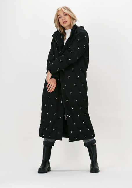 Schwarze ALIX THE LABEL Wattierte Jack EMBROIDERD PUFFER COAT - large