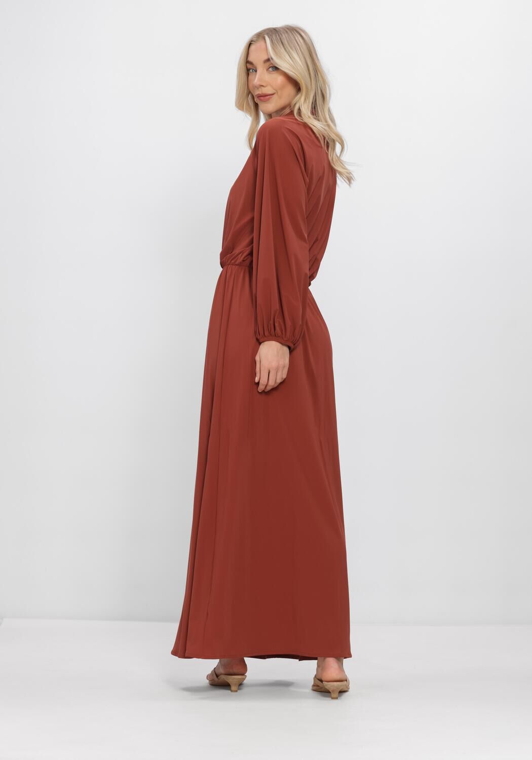 Braune STUDIO ANNELOES Maxikleid MAYSA DRESS - large