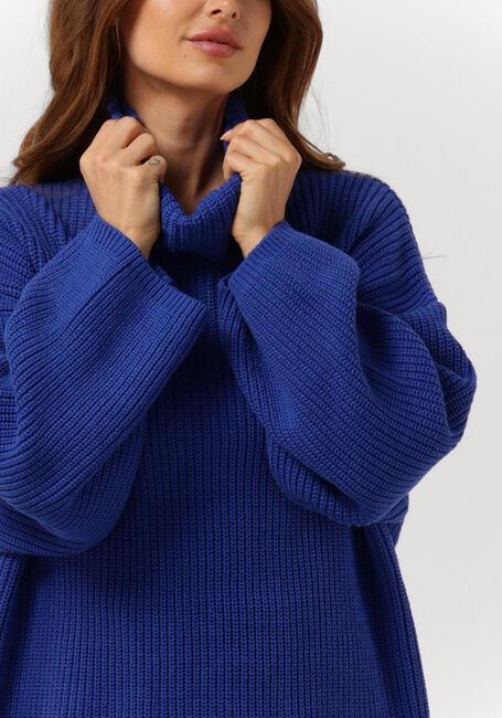 Blaue ANOTHER LABEL Minikleid MYRA KNITTED PULL L/S - large