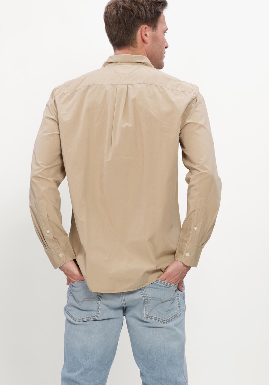 Beige TOMMY HILFIGER Casual-Oberhemd GMD POPLIN SEMI SPREAD RF SHT - large