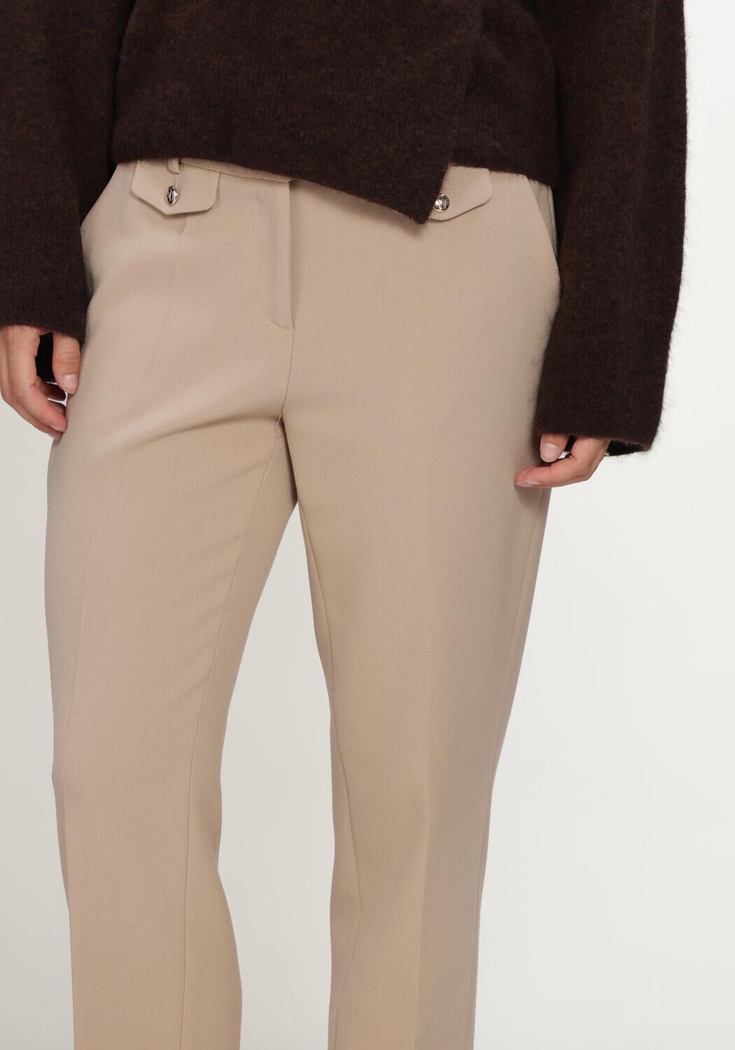 Camelfarbene CAMBIO Hose KRYSTAL FLAP - large