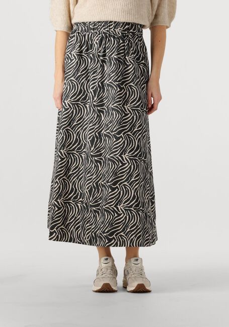 Schwarze NEO NOIR Midirock YARA ZEBRA LONG SKIRT - large