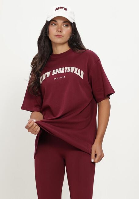 Bordeaux AIM'N T-shirt VARSITY BOYFRIEND T-SHIRT - large