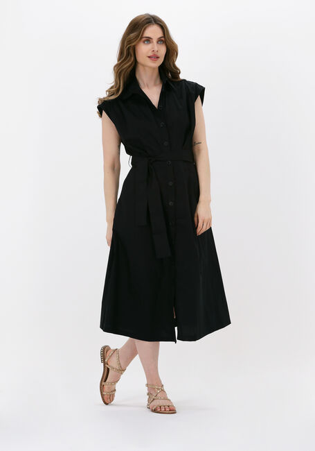 Schwarze LIU JO Midikleid ABITO LUNGO POPELINE - large