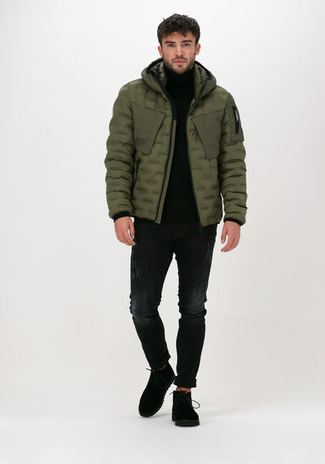 Olive NATIONAL GEOGRAPHIC Wattierte Jack HOODED JACKET - large