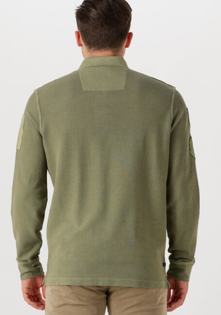 Grüne PME LEGEND Polo-Shirt LONG SLEEVE POLO STRUCTURED PIQUE GARMENT DYED - large