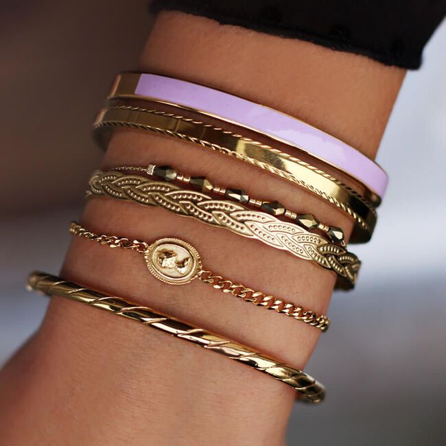 Goldfarbene MY JEWELLERY Armbänder BANGLE TOUWPATROON Goldfarbene MY JEWELLERY Armbänder BANGLE TOUWPATROON - large