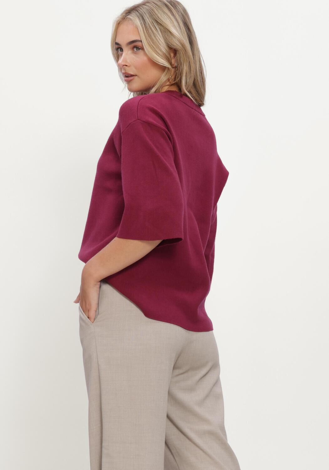 Bordeaux MSCH COPENHAGEN Pullover MSCHAGATHA EAST 3/4 PULLOVER - large