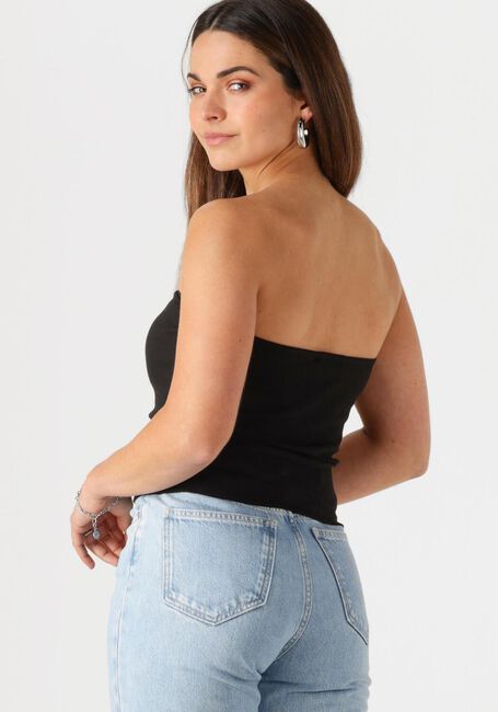 Schwarze CALVIN KLEIN Top WOVEN LABEL RIB SLEEVELESS TOP - large
