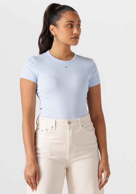 Hellblau TOMMY JEANS T-shirt TJW SLIM ESSENTIAL RIB SS EXT - large