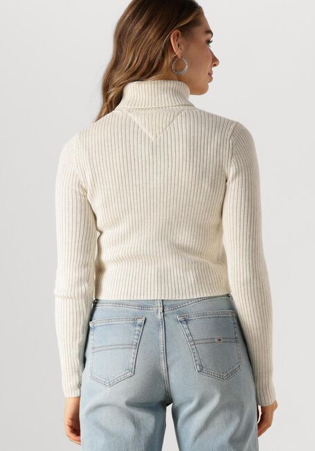Beige TOMMY JEANS Rollkragenpullover TJW MELANGE TRTLNCK FLAG SWEATER - large