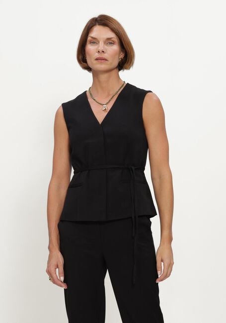 Schwarze OBJECT Gilet OBJLISA RE TIE WAISTCOAT NOOS - large