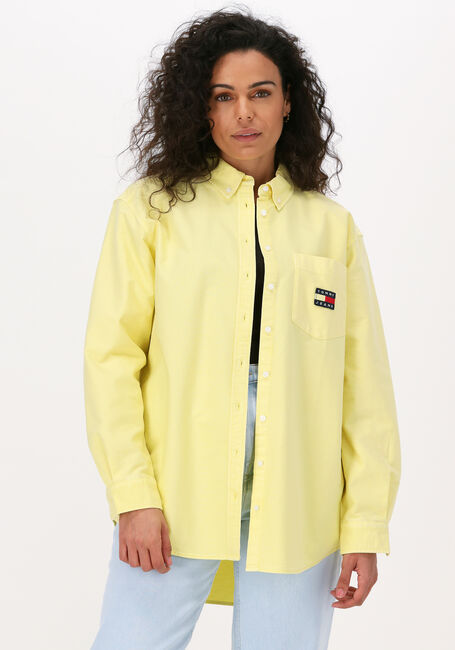 Gelbe TOMMY JEANS Blusen TJW BADGE BOYFRIEND SHIRT - large