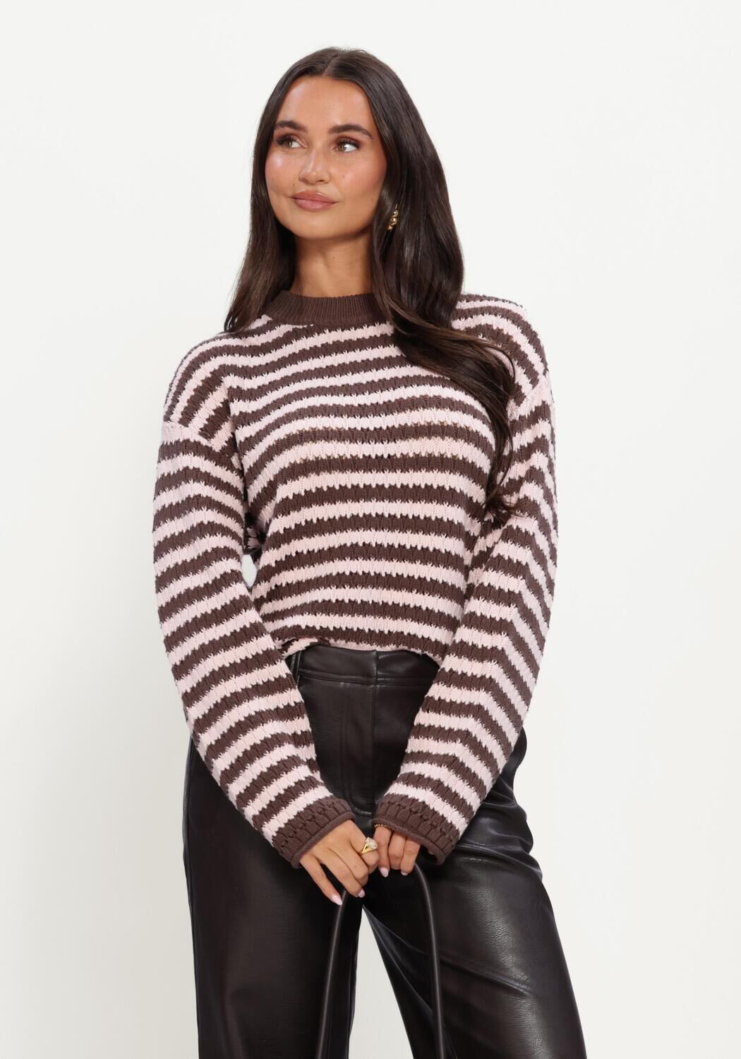 Braune Y.A.S. Pullover YASPORTA LS KNIT PULLOVER S - large