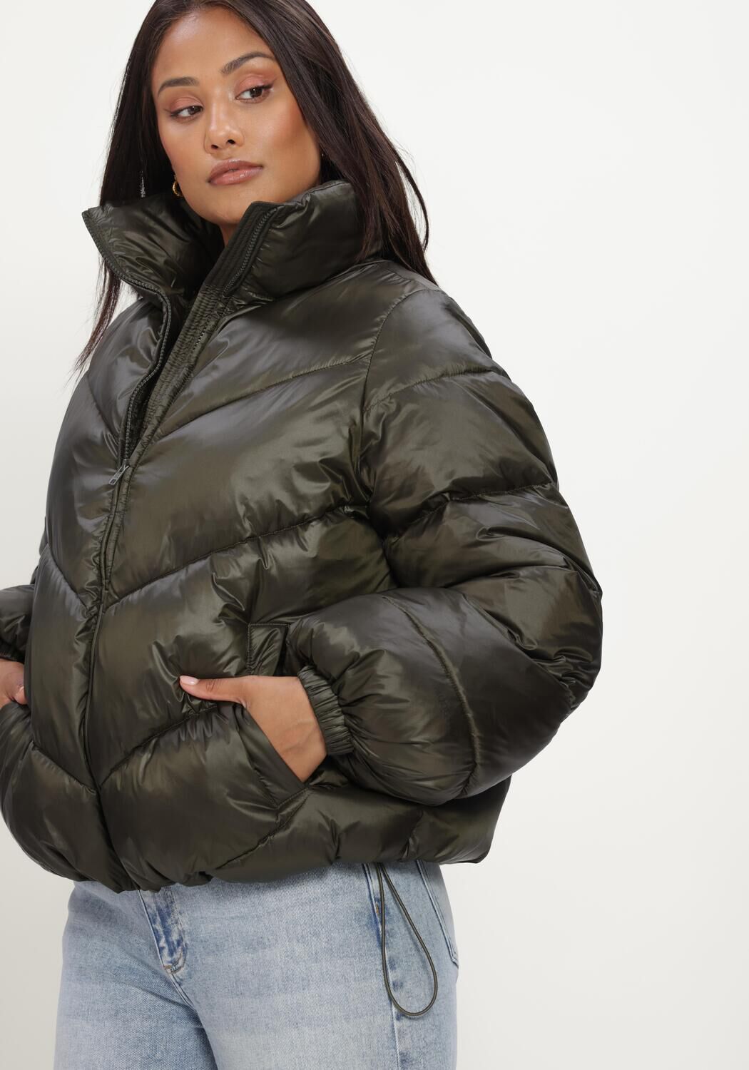 Dunkelgr&uuml;n MODSTR&Ouml;M Wattierte Jack TETRISMD JACKET - large