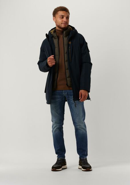 Blaue PME LEGEND Parkas LONG JACKET KEYLAND HIGH TWILL - large