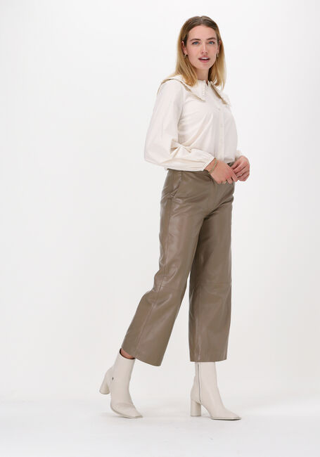 Taupe JUST FEMALE Hose ROXY LEATHER TROUSERS - large