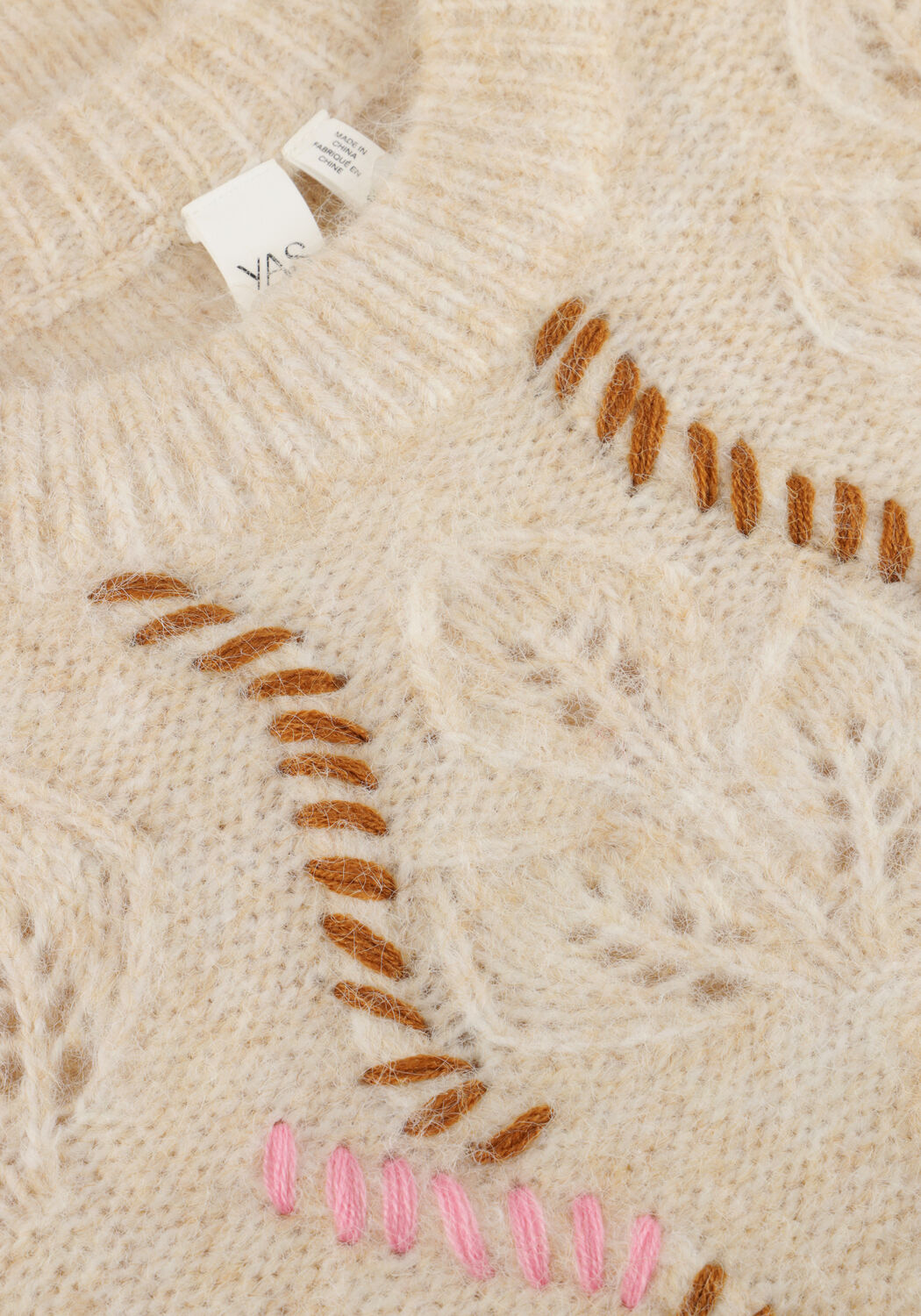 Creme Y.A.S. Pullover YASGABBI LS KNIT PULLOVER S. - large