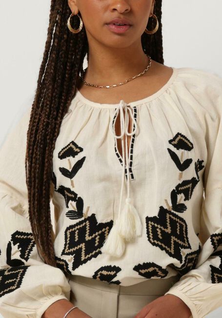 Nicht-gerade weiss SUMMUM Blusen TOP LINNEN HEAVY EMBROIDERY - large