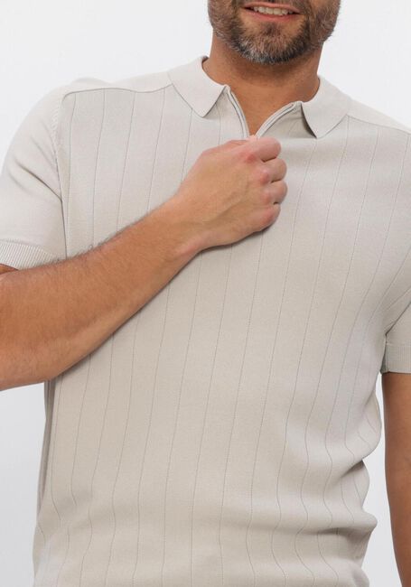 Beige GENTI Polo-Shirt POLO ZIP SS 1260 - large