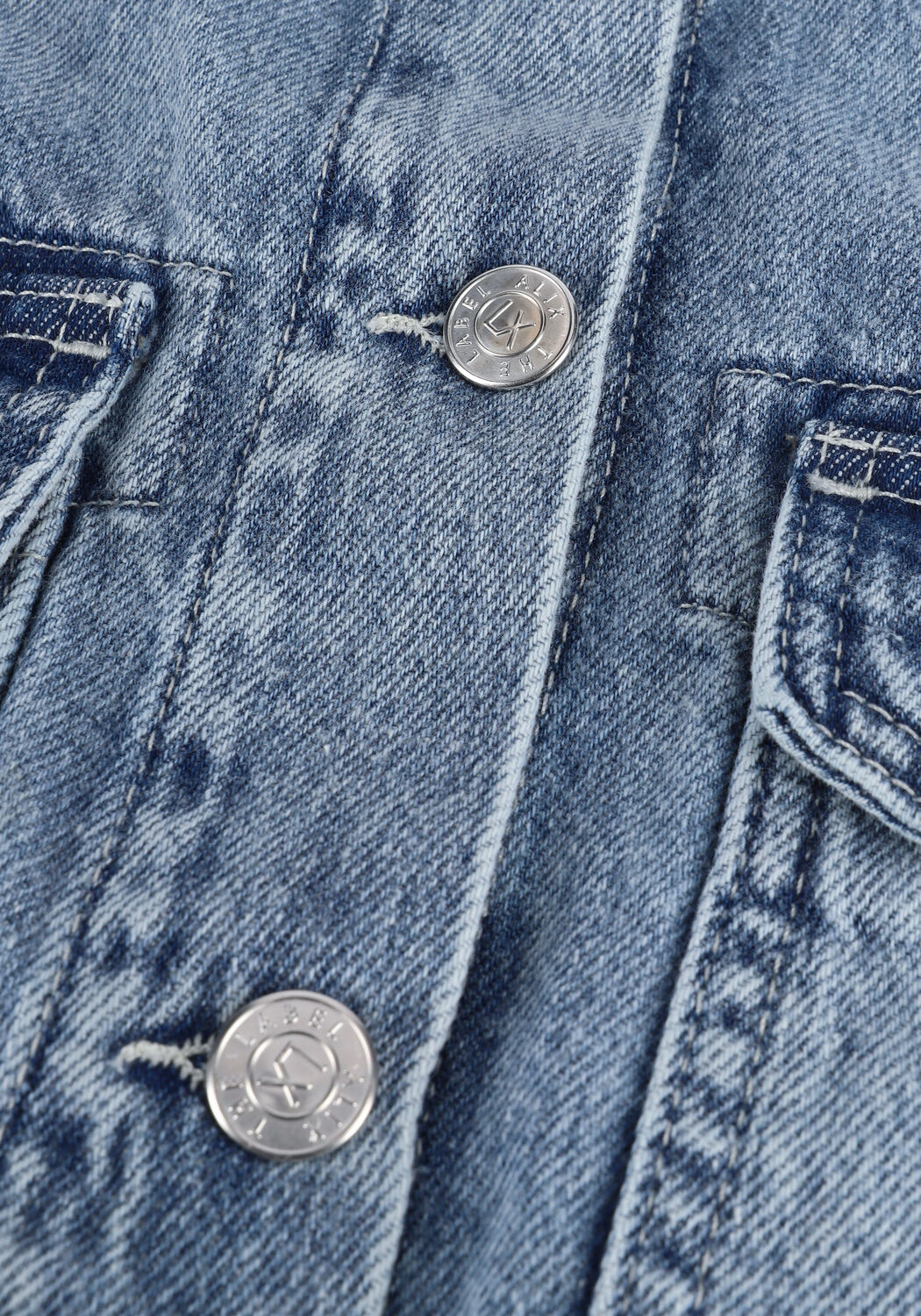 Blaue ALIX THE LABEL Jeansjacke EMBROIDERD DENIM WAISTCOAT 313 - large