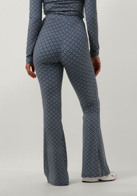 Blaue COLOURFUL REBEL Schlaghose SMALL GEO PEACHED EXTRA FLARE PANTS - large
