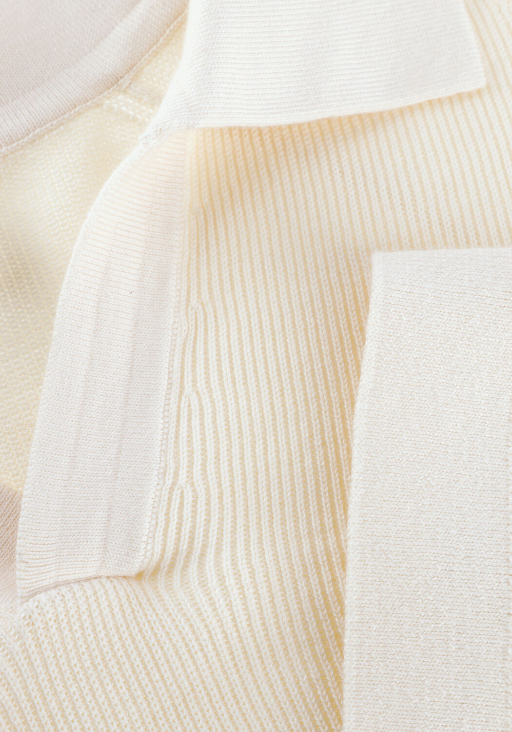 Ecru PROFUOMO Polo-Shirt POLO OPEN COLLAR RIB - large