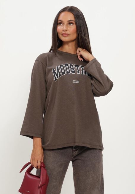 Braune MODSTR&Ouml;M Tops & T-shirts BAMBOOMD T-SHIRT - large