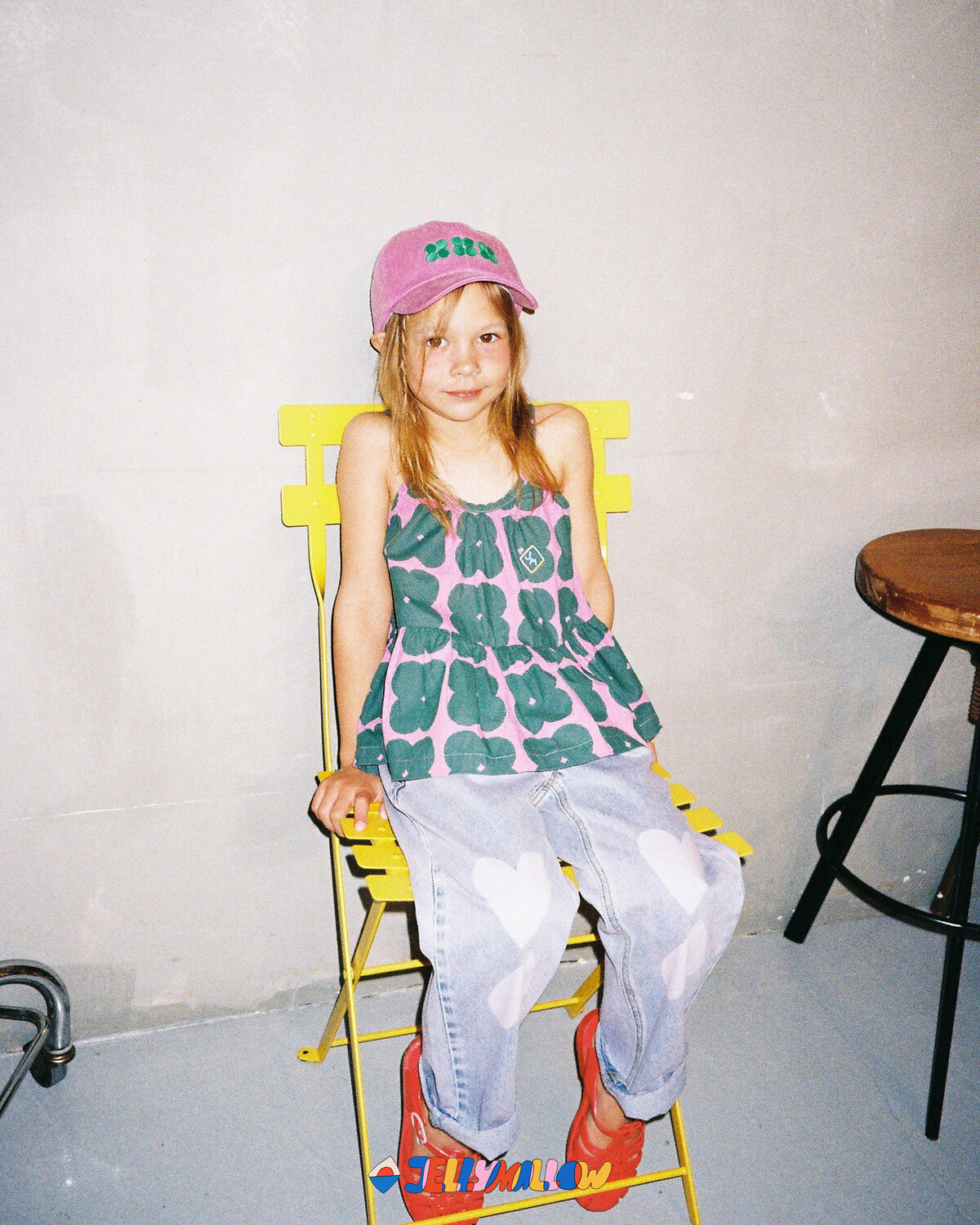 Blaue Jelly Mallow Mom jeans HEART DENIM PANTS - large