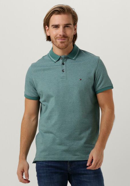 Grüne TOMMY HILFIGER Polo-Shirt PRETWIST MOULINE TIPPED POLO - large