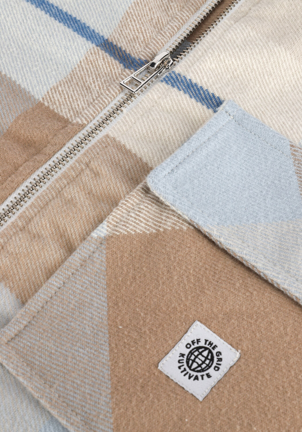 Blaue KULTIVATE Overshirt ST CHECKERZ - large