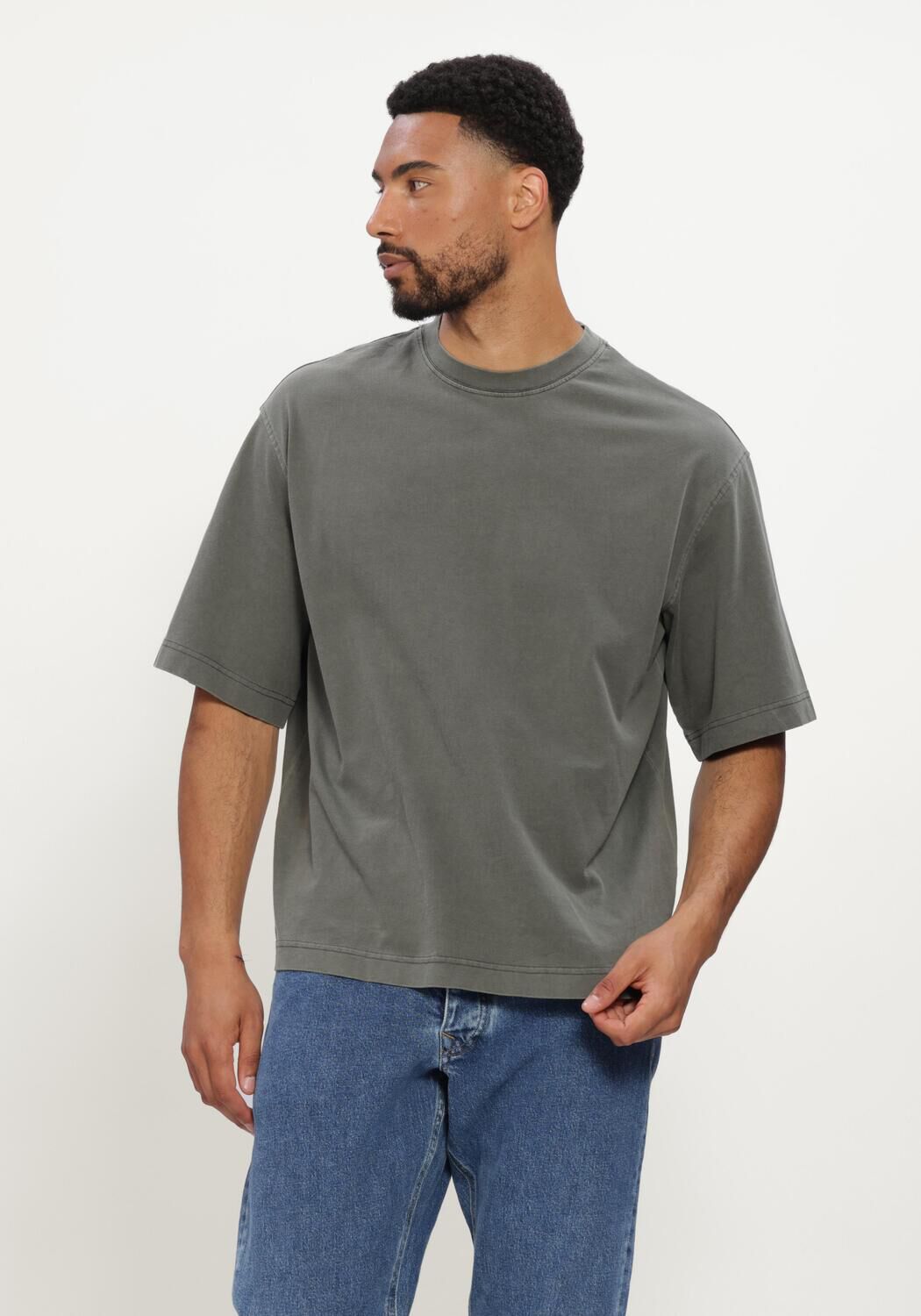 Dunkelgr&uuml;n SELECTED MEN T-shirt SLHBOXYCORY SS O-NECK TEE - large