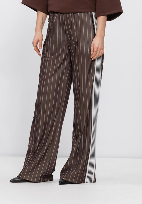 Braune HAUTE L'AMITI&Eacute; Hosen BAGGY PIN STRIPE TRACK TALL PANTS - large