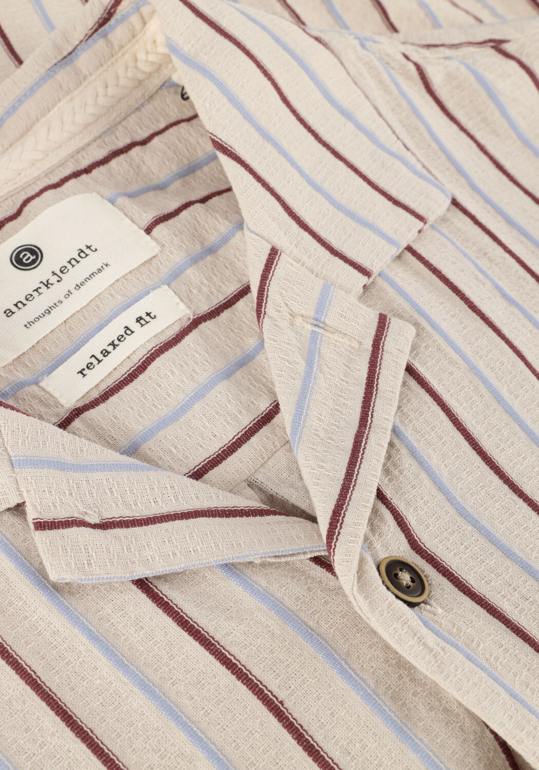 Beige ANERKJENDT Casual-Oberhemd AKLEON S/S STRUCTURE SHIRT - large