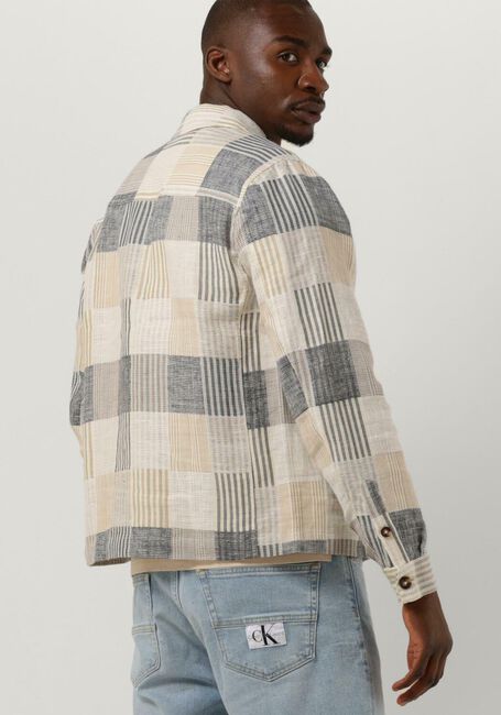 Sand SCOTCH & SODA Overshirt LINEN-BLEND JACQUARD CHECK OVERSHIRT - large