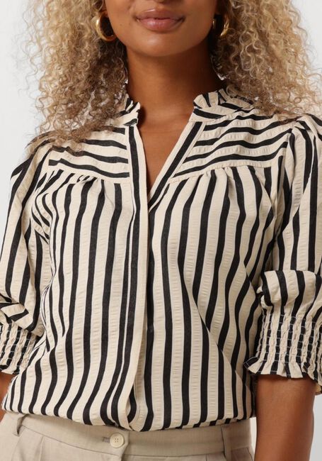 Creme NEO NOIR Blusen DIANA CONTRAST STRIPE BLOUSE - large